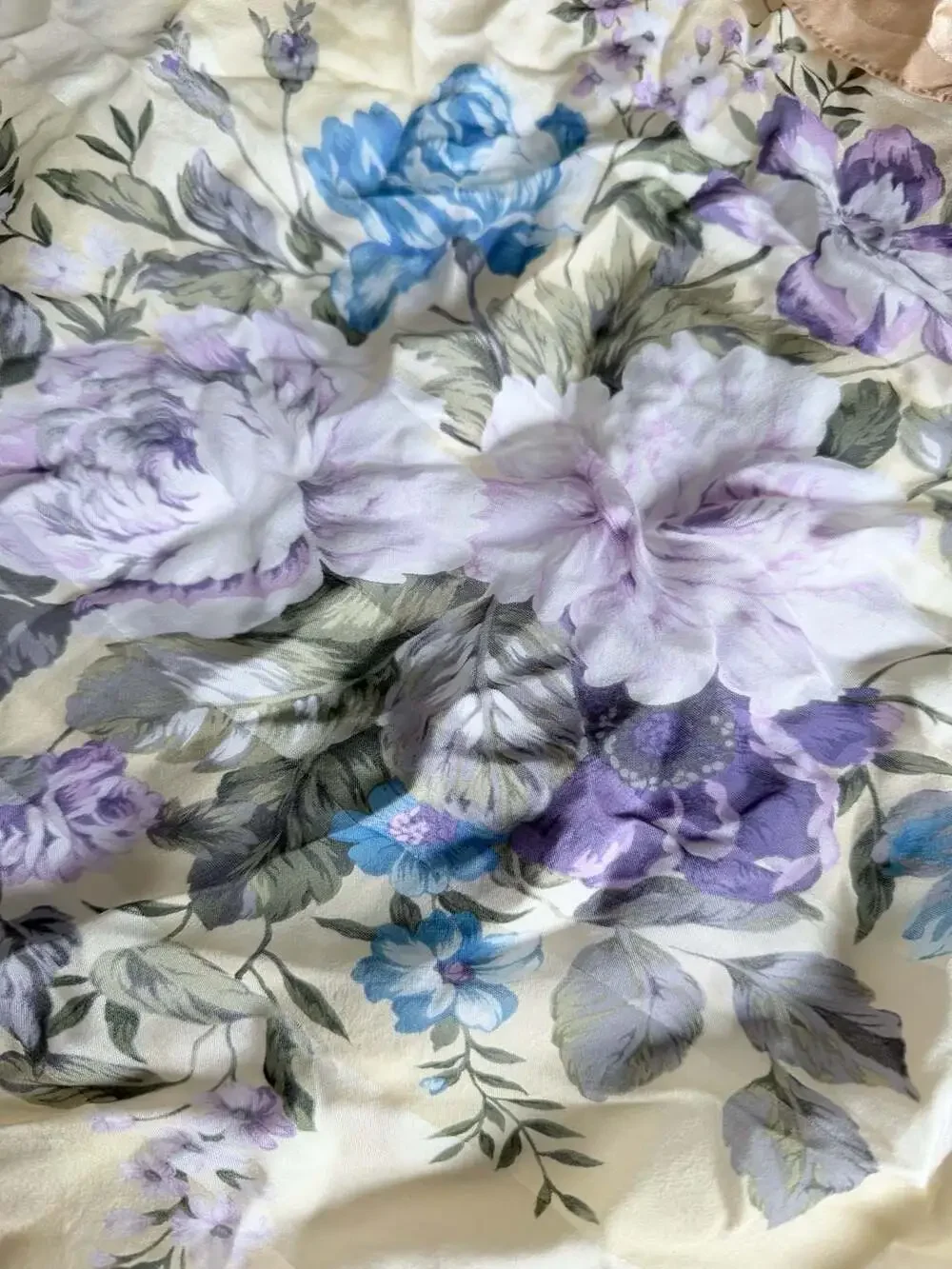 Hanae Mori Floral and Butterfly Print Silk Square Scarf